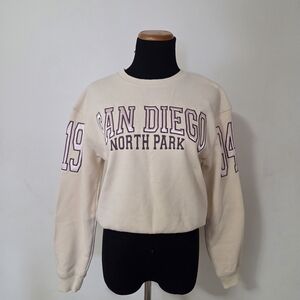 Primark San Diego North Park Cream Graphic Cropped Sweatshirt Size 13-14